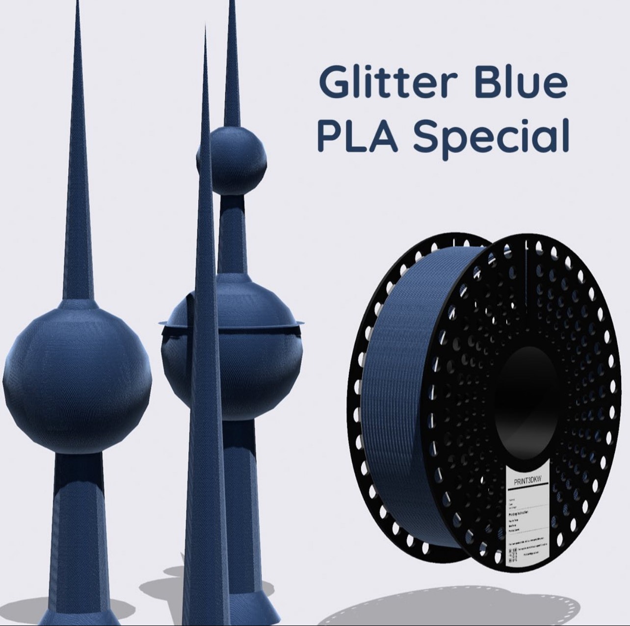 PRINT3DKW PLA PRO 3D Printing Filament Sparkle BLue
