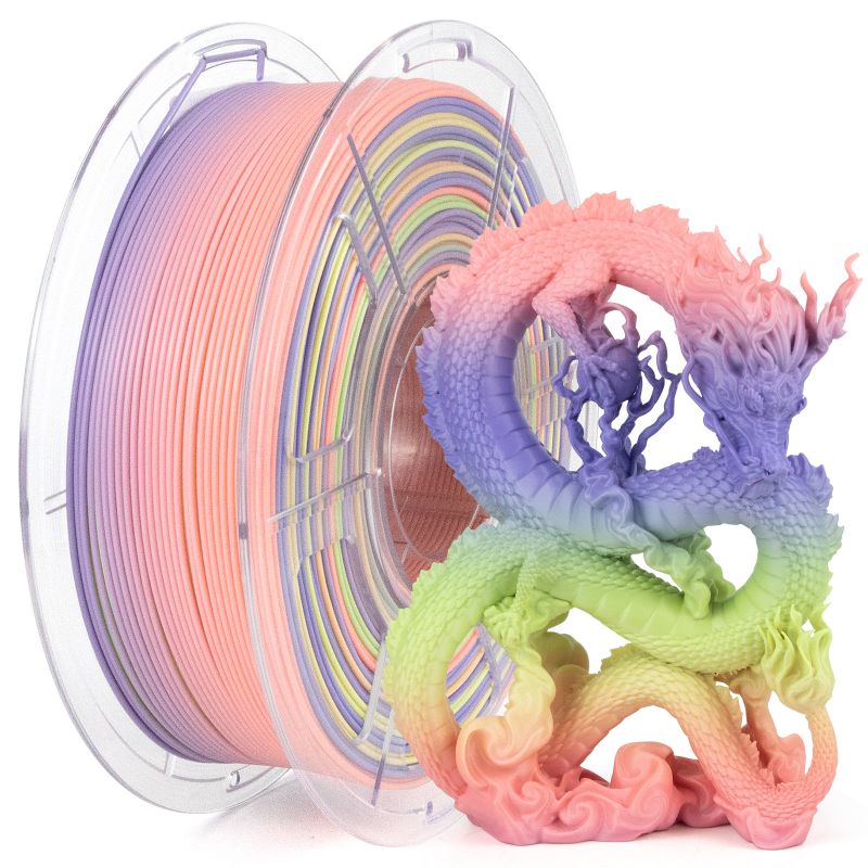 PRINT3DKW New Release High-Speed PLA Rainbow 3D Printer Filament 1.75mm Rainbow