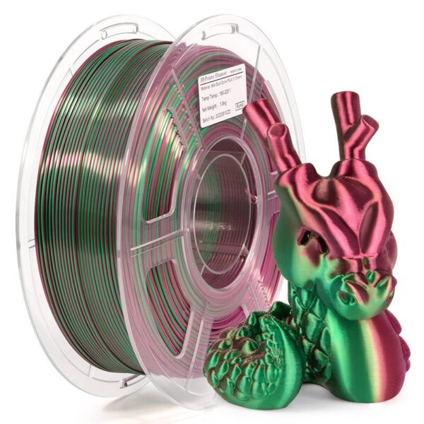 PRINT3DKW New Releases Dual Silk Color PLA filament 1 KG Red Green