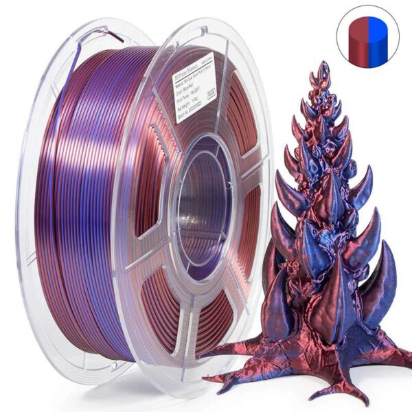 PRINT3DKW New Releases Dual Silk Color PLA filament 1 KG Red Blue