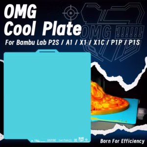 Sky Blue PEI Cold Build Plate with QR Code Texture | 257x257mm Carbon Plate