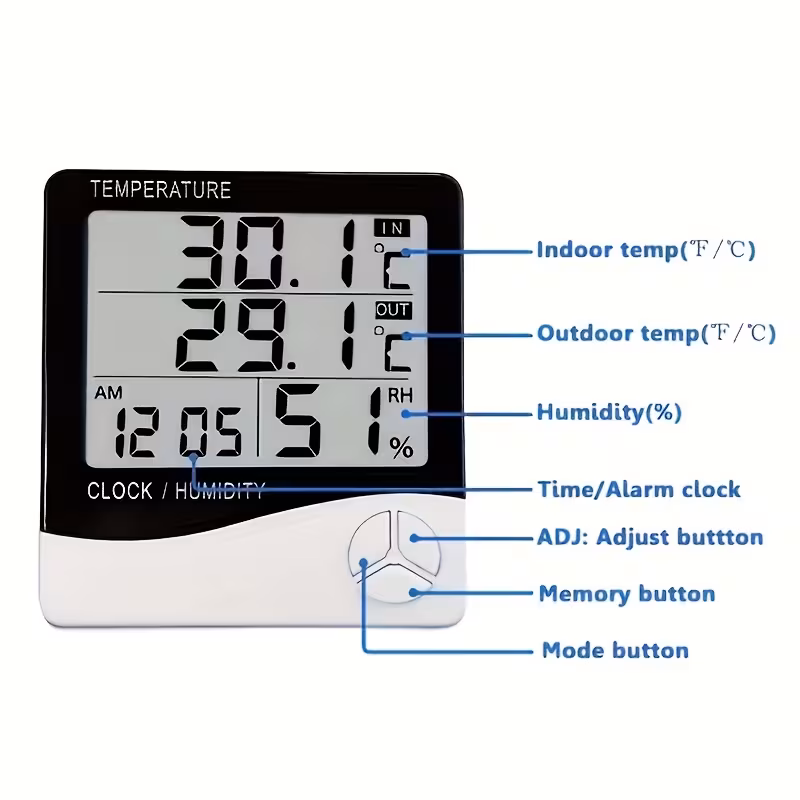 HTC-1 Precision Weather Station, LCD Display without Battery - Image 2